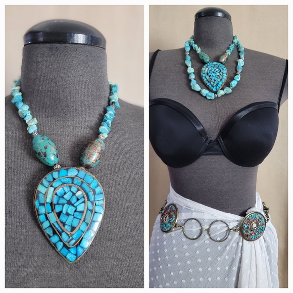 Turquoise NECKLACE Set/  EACH - Picture 4 of 11